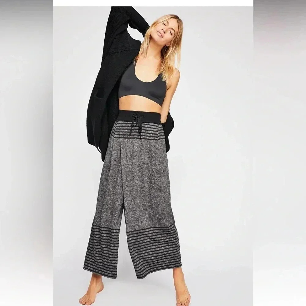 Free People Gray Wide Leg Pants